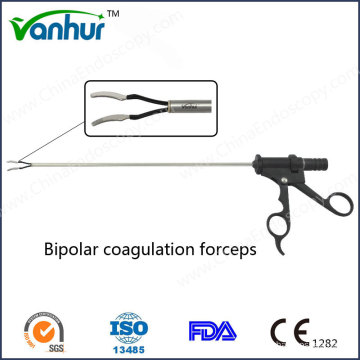 Pinzas coaguladoras bipolares laparoscópicas quirúrgicas, mango de plástico